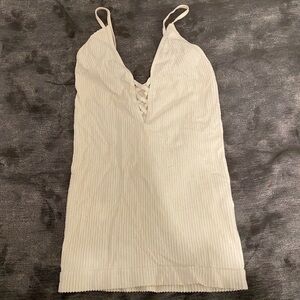 Free People Cream Backless Fitted Camisole